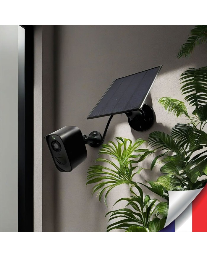 Caméra noire 4G solaire 2K infrarouge invisible batterie très longue autonomie detection humaine et mouvement 128Go
