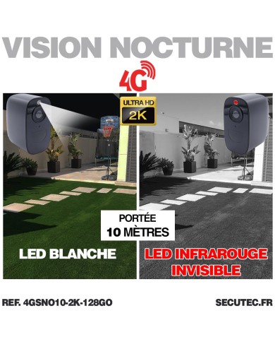 Caméra noire 4G solaire 2K infrarouge invisible batterie très longue autonomie detection humaine et mouvement 128Go Caméra noire 4G solaire 2K infrarouge invisible batterie très longue autonomie detection humaine et mouvement 128Go