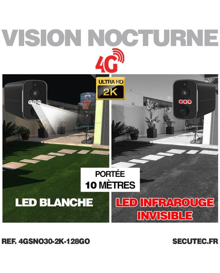 Caméra noire 4G solaire 2K infrarouge invisible batterie ultra longue autonomie detection humaine et mouvement 128Go Caméra noire 4G solaire 2K infrarouge invisible batterie ultra longue autonomie detection humaine et mouvement 128Go