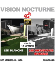 Caméra noire 4G solaire 2K infrarouge invisible batterie ultra longue autonomie detection humaine et mouvement 128Go Caméra noire 4G solaire 2K infrarouge invisible batterie ultra longue autonomie detection humaine et mouvement 128Go