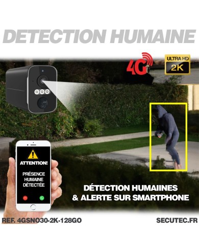 Caméra noire 4G solaire 2K infrarouge invisible batterie ultra longue autonomie detection humaine et mouvement 128Go Caméra noire 4G solaire 2K infrarouge invisible batterie ultra longue autonomie detection humaine et mouvement 128Go