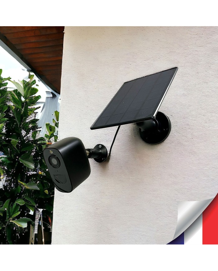 Camera noire WiFi solaire UHD 2K infrarouge invisible très longue autonomie detection de mouvement et humaine 128Go