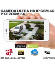 Kit vidéosurveillance 24h sur 24h caméra 4G 4K pilotable solaire Zoom X5 autonome waterproof 128Go Kit vidéosurveillance 24h sur 24h caméra 4G 4K pilotable solaire Zoom X5 autonome waterproof 128Go
