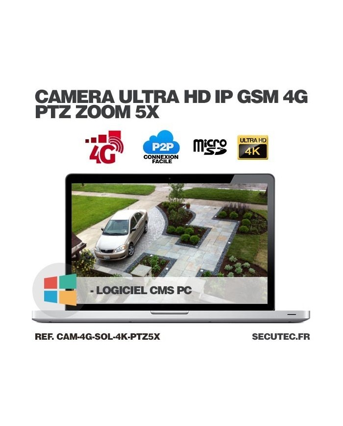 Kit vidéosurveillance 24h sur 24h caméra 4G 4K pilotable solaire Zoom X5 autonome waterproof 128Go Kit vidéosurveillance 24h sur 24h caméra 4G 4K pilotable solaire Zoom X5 autonome waterproof 128Go