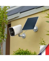 Camera blanche WiFi solaire UHD 2K infrarouge invisible ultra longue autonomie detection de mouvement et humaine 128Go Camera blanche WiFi solaire UHD 2K infrarouge invisible ultra longue autonomie detection de mouvement et humaine 128Go