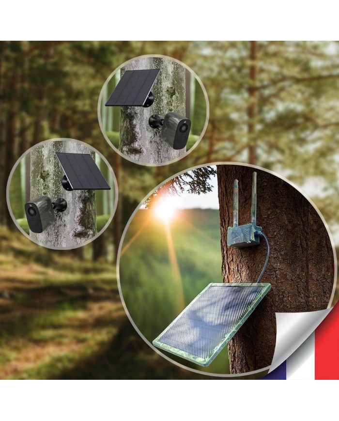 Kit vidéosurveillance 3G 4G autonome solaire camouflage avec 2 caméras