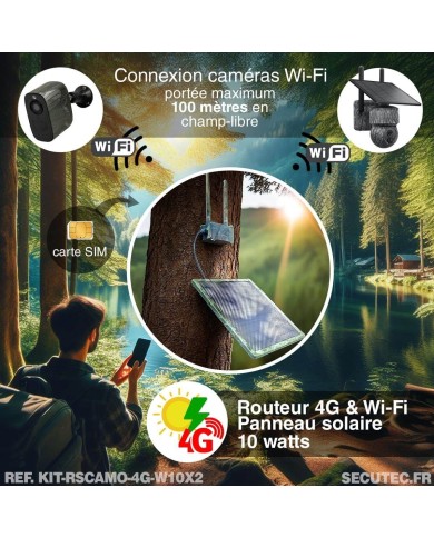 Kit vidéosurveillance 3G 4G autonome solaire camouflage avec 2 caméras Kit vidéosurveillance 3G 4G autonome solaire camouflage avec 2 caméras