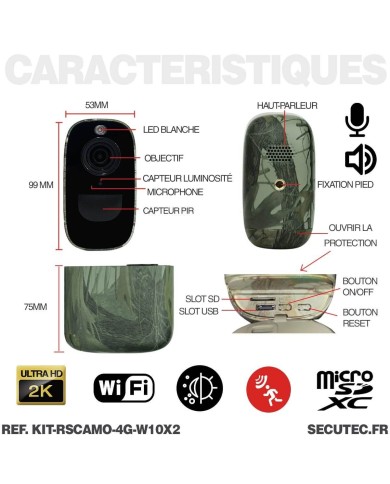 Kit vidéosurveillance 3G 4G autonome solaire camouflage avec 2 caméras Kit vidéosurveillance 3G 4G autonome solaire camouflage avec 2 caméras