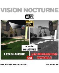 Kit vidéosurveillance 3G 4G autonome solaire camouflage avec 2 caméras