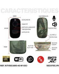 Kit vidéosurveillance 3G 4G autonome solaire camouflage avec 3 caméras