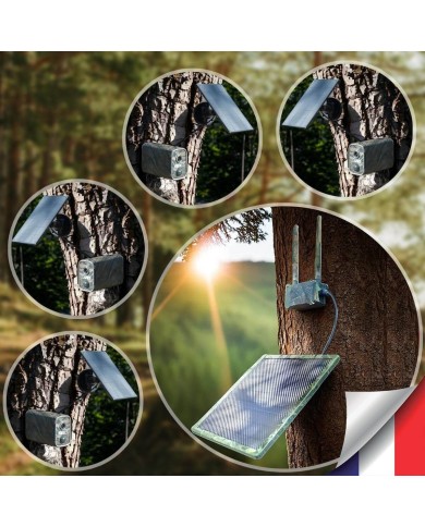 Kit vidéosurveillance camouflage 4G autonome 4 caméras solaires WIFI Kit vidéosurveillance camouflage 4G autonome 4 caméras solaires WIFI