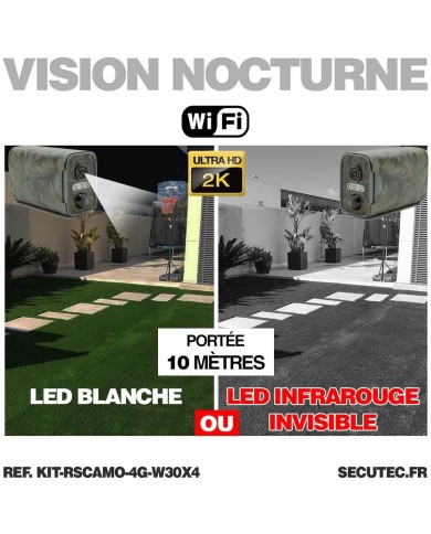 Kit vidéosurveillance camouflage 4G autonome 4 caméras solaires WIFI Kit vidéosurveillance camouflage 4G autonome 4 caméras solaires WIFI