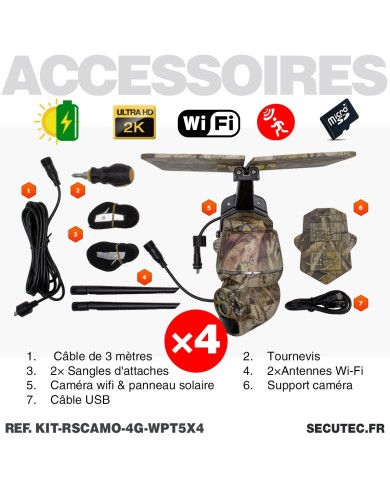 Kit vidéosurveillance camouflage 4G autonome 4 caméras ptz solaires Kit vidéosurveillance camouflage 4G autonome 4 caméras ptz solaires