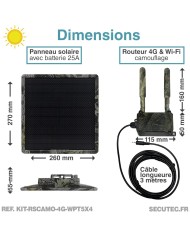 Kit vidéosurveillance camouflage 4G autonome 4 caméras ptz solaires