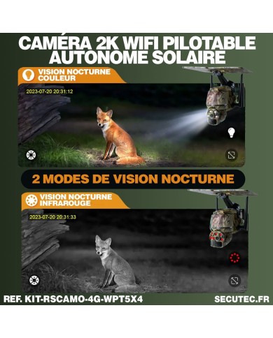 Kit vidéosurveillance camouflage 4G autonome 4 caméras ptz solaires Kit vidéosurveillance camouflage 4G autonome 4 caméras ptz solaires