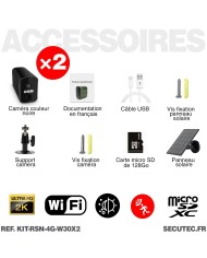 Kit vidéosurveillance 3G 4G autonome 2 caméras solaires WIFI UHD 2K