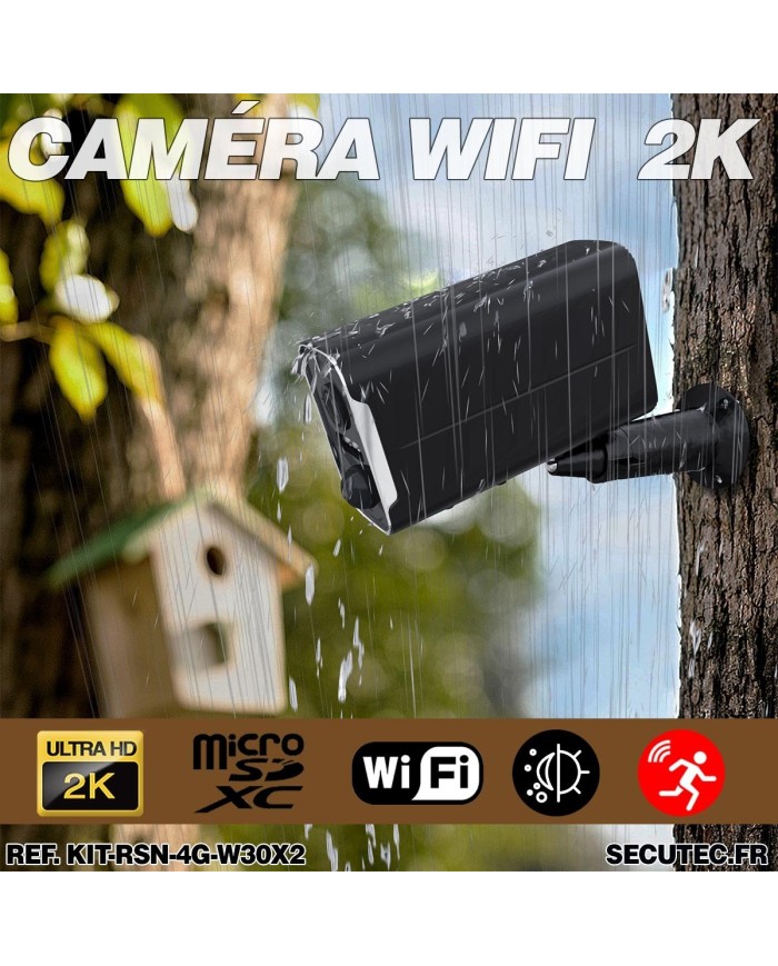 Kit vidéosurveillance 3G 4G autonome 2 caméras solaires WIFI UHD 2K