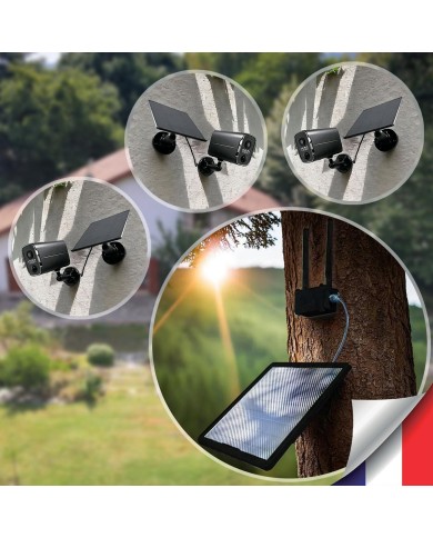 Kit vidéosurveillance 4G autonome 3 caméras solaires WIFI UHD 2K 128Go Kit vidéosurveillance 4G autonome 3 caméras solaires WIFI UHD 2K 128Go