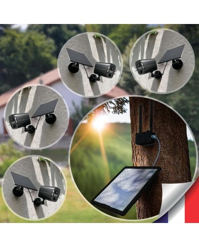 Kit vidéosurveillance 3G 4G autonome 4 caméras solaires WIFI UHD 2K Kit vidéosurveillance 3G 4G autonome 4 caméras solaires WIFI UHD 2K
