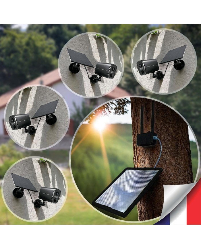 Kit vidéosurveillance 3G 4G autonome 4 caméras solaires WIFI UHD 2K Kit vidéosurveillance 3G 4G autonome 4 caméras solaires WIFI UHD 2K
