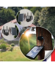 Kit vidéosurveillance 3G 4G autonome 2 caméras pilotables solaires WIFI 2K 128Go