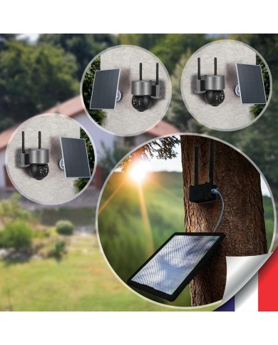 Kit vidéosurveillance 3G 4G autonome 3 caméras pilotables WIFI 2K Kit vidéosurveillance 3G 4G autonome 3 caméras pilotables WIFI 2K