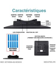 Kit vidéosurveillance 3G 4G autonome 3 caméras pilotables WIFI 2K