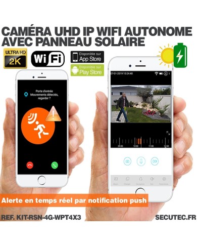 Kit vidéosurveillance 3G 4G autonome 3 caméras pilotables WIFI 2K Kit vidéosurveillance 3G 4G autonome 3 caméras pilotables WIFI 2K