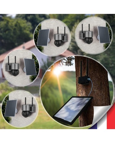 Kit vidéosurveillance 3G 4G autonome 4 caméras pilotables WIFI 2K Kit vidéosurveillance 3G 4G autonome 4 caméras pilotables WIFI 2K